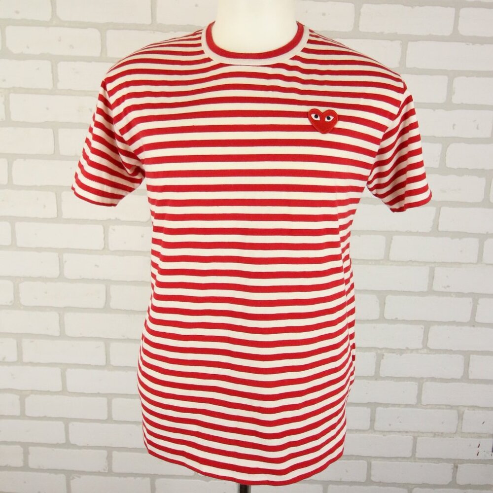 Comme Des Garçons PLAY Heart Red Stripe T-Shirt Adult L fits S 40" Chest READ